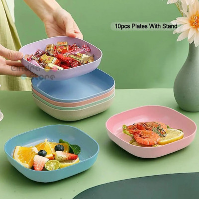 10pcs Plates With Stand